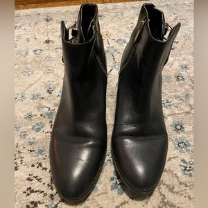 Sam Edelman ankle booties with gold strap & side zipper